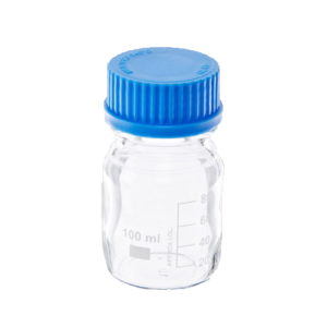Botella Transparente con Tapa - Borosilicato - 100 mL