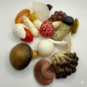 Modelos didácticos de setas (cuerpos fructíferos de hongos)