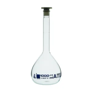 Matraz volumetrico o aforado 1000 mL con tapon PE - Borosilicato  - Certif lote ISO 1042 EISCO