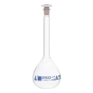 Matraz volumetrico o aforado 250 mL con tapon PE - Borosilicato  - Certif lote ISO 1042 EISCO