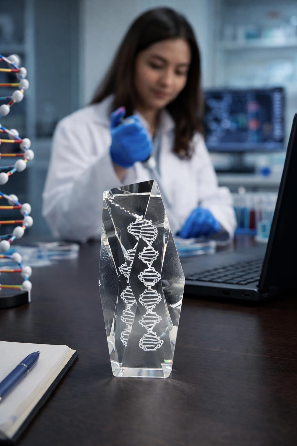 Adorno de Cristal ADN 3D