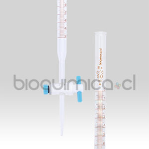 Bureta Recta con Llave de Teflón Clase A - 50 mL