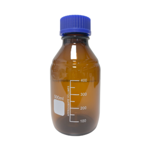 Botella Ámbar con Tapa - Borosilicato - 500 mL