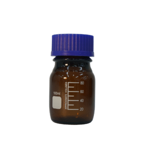 Botella Ámbar con Tapa - Borosilicato - 100 mL