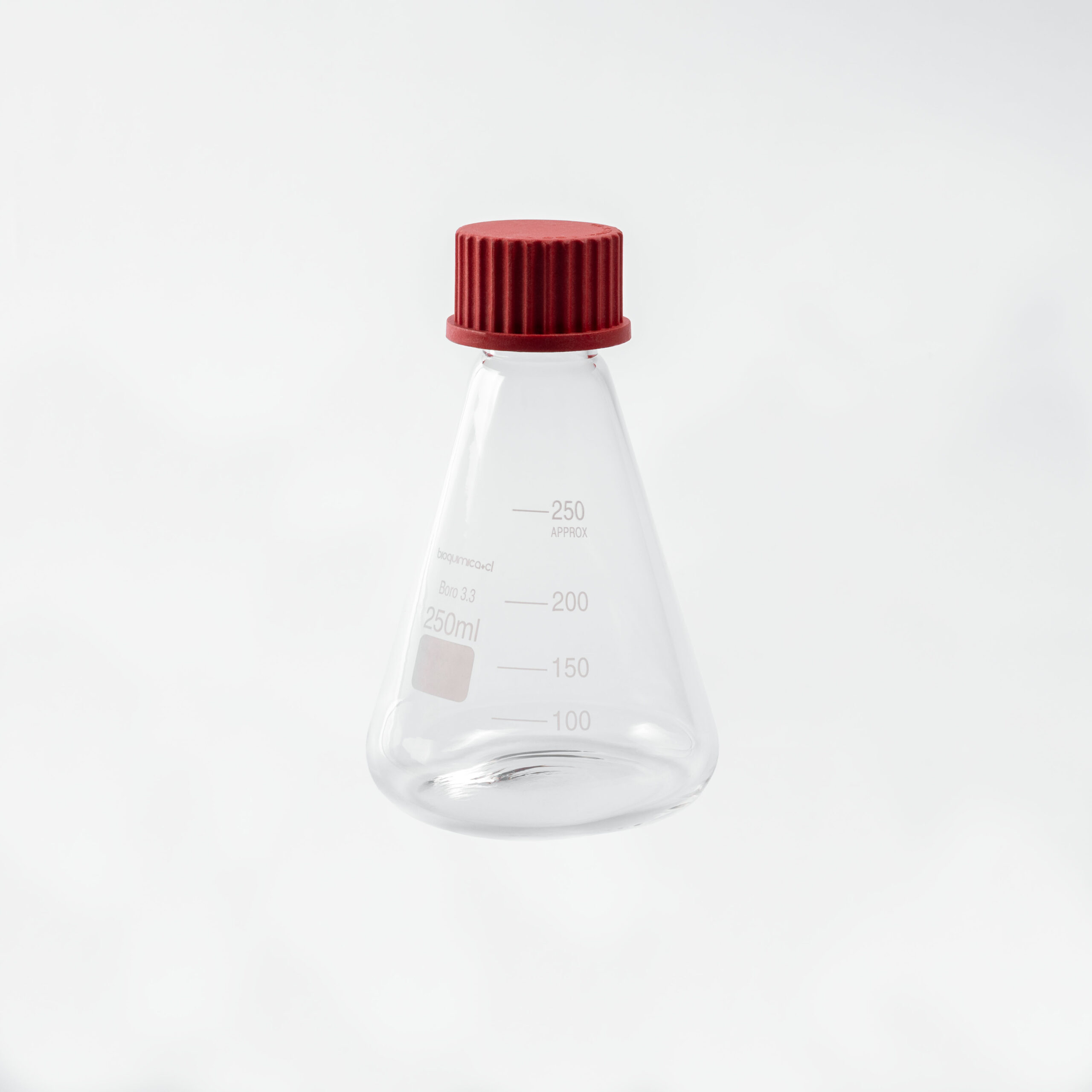Matraz Erlenmeyer con tapa rosca - Borosilicato - 250 mL