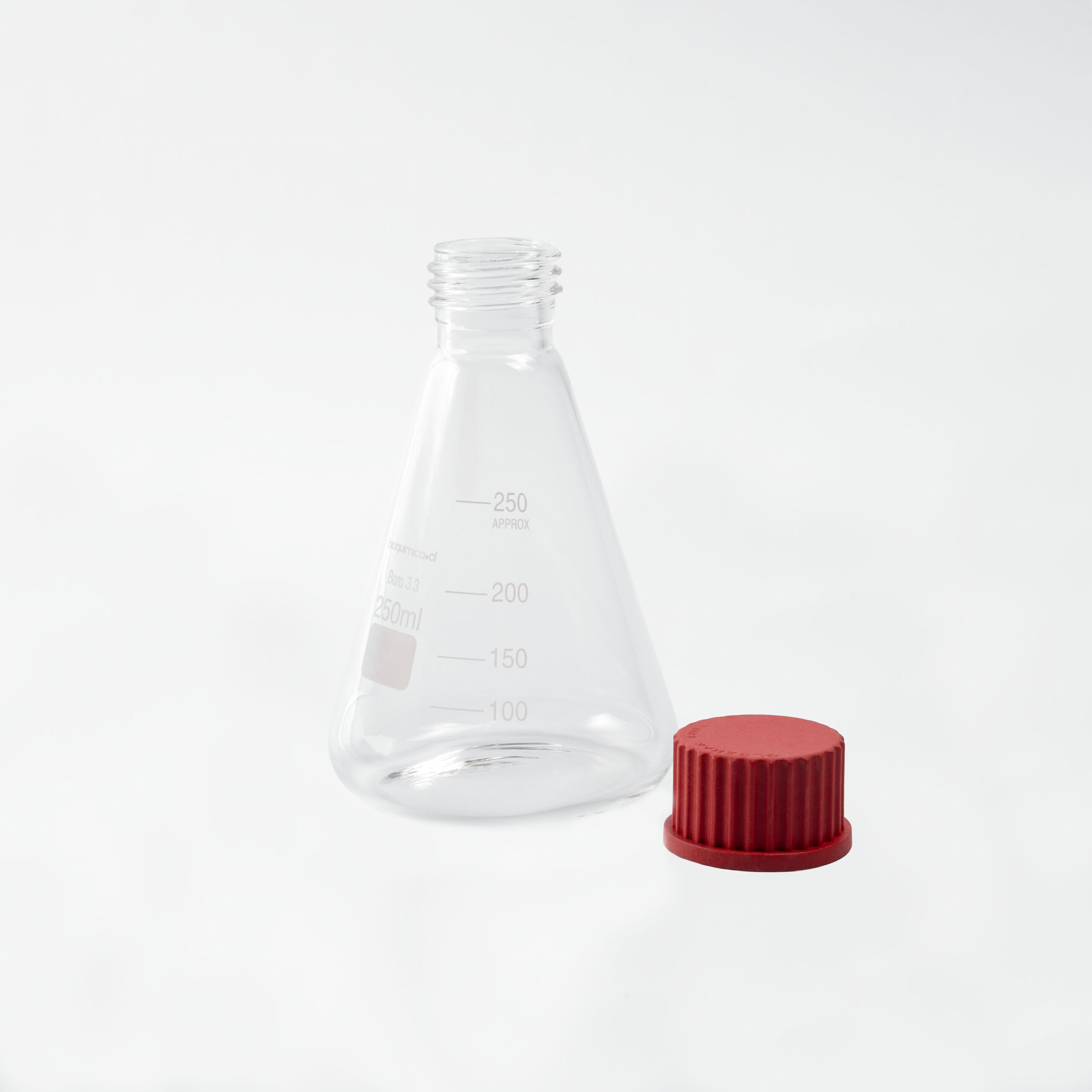 Matraz Erlenmeyer con tapa rosca - Borosilicato - 250 mL - Imagen 2