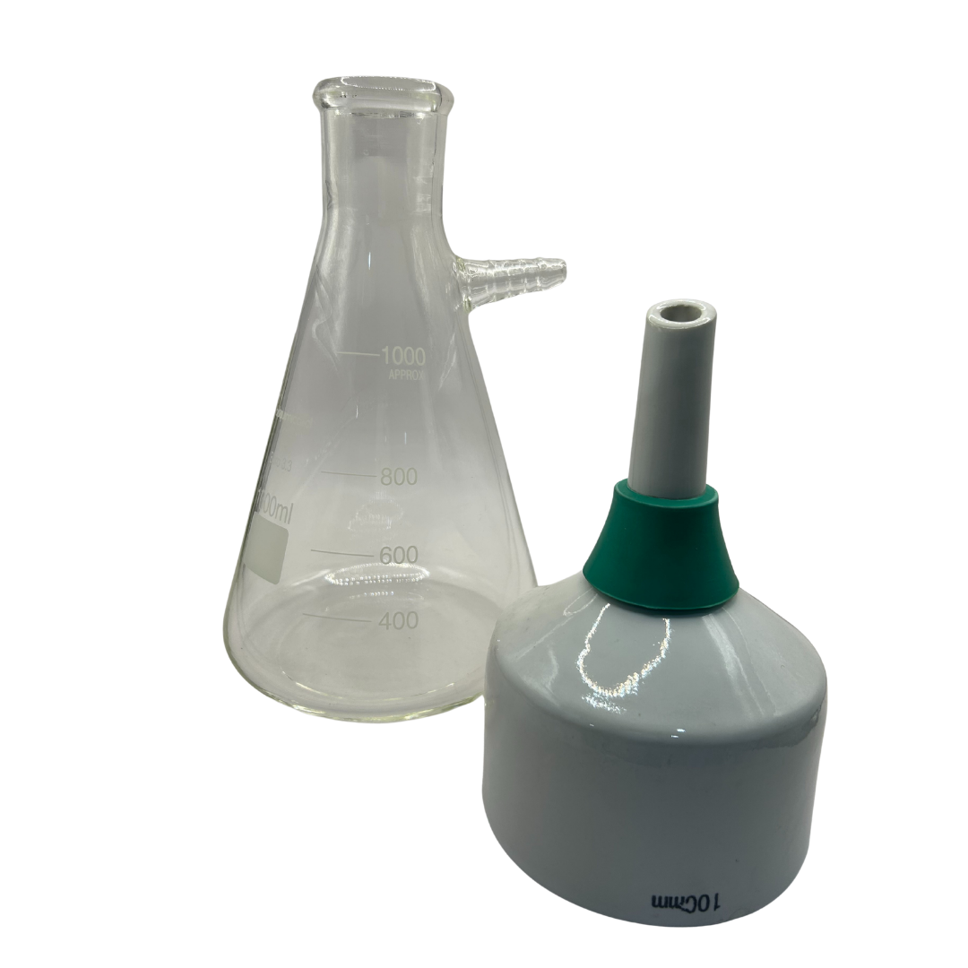 Sistema de Filtración al Vacío L – Kitasato 1000 mL + Embudo Büchner Ø 90 mm - Imagen 2