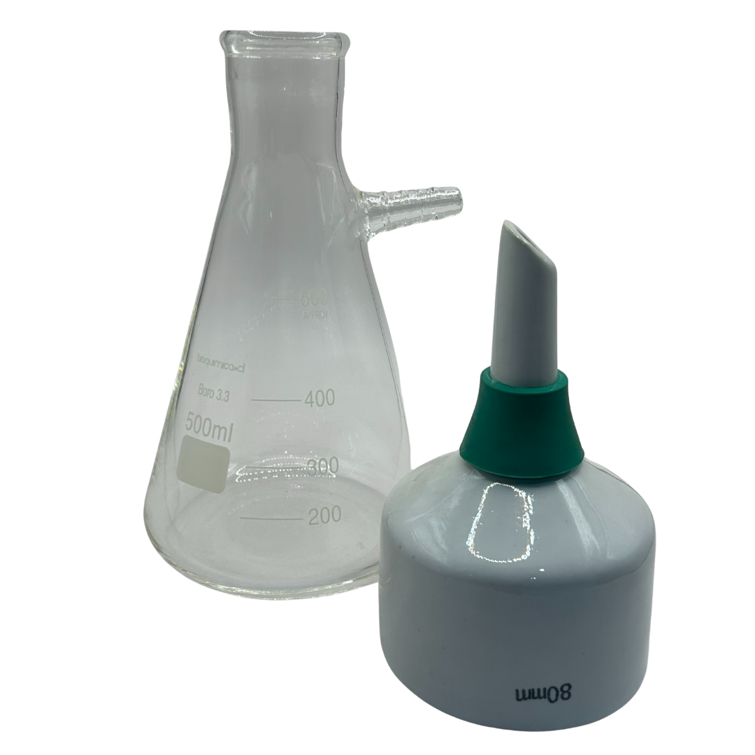 Sistema de Filtración al Vacío M – Kitasato 500 mL + Embudo Büchner Ø 70 mm - Imagen 2