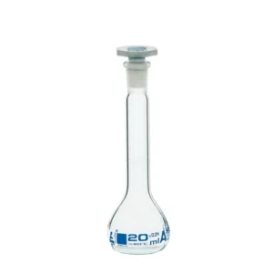 Matraz volumétrico o aforado 20 mL con tapón PE - Borosilicato  - Certif lote ISO 1042 EISCO