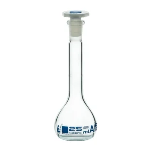 Matraz volumétrico o aforado 25 mL con tapón PE - Borosilicato  - Certif lote ISO 1042 EISCO
