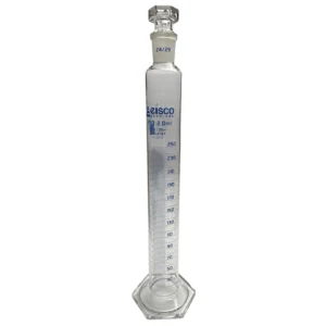 Probeta Graduada de Vidrio 250 mL - Clase A con  Tapones de vidrio y PP - Cert ISO 4788 EISCO