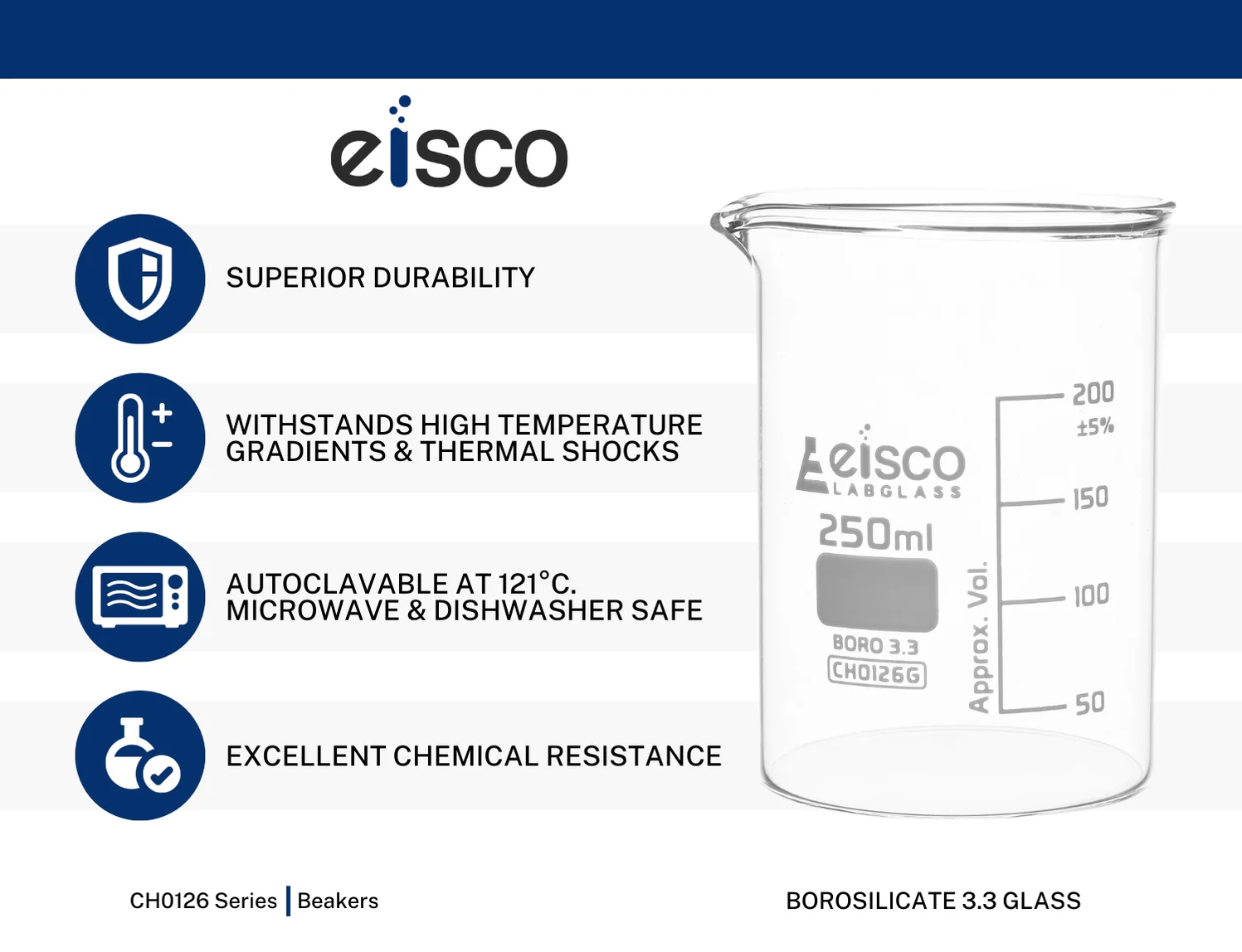 Vaso de precipitado Borosilicato - 4L EISCO Certificado - Imagen 4