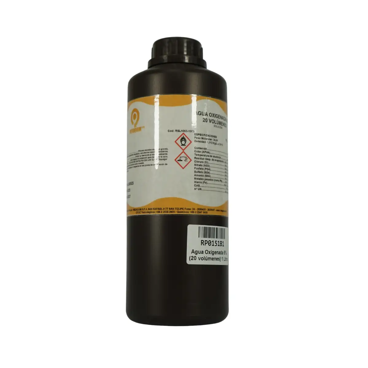 Agua Oxigenada 6% (20 volúmenes) - Técnico - 1 Litro