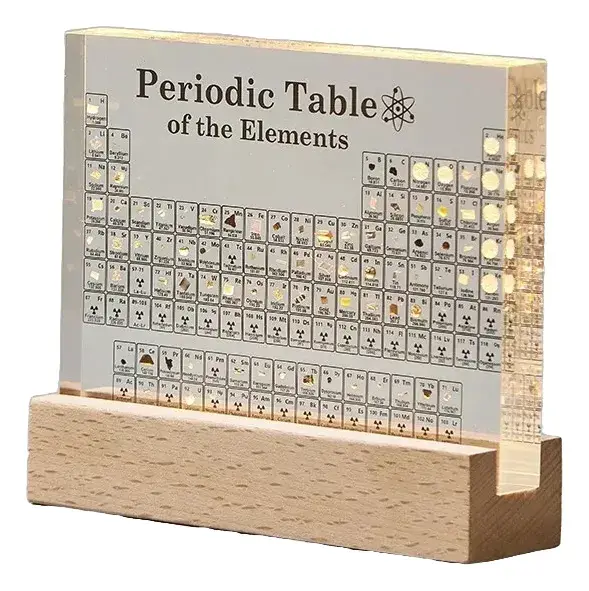 Tabla periódica acrílica decorativa iluminada