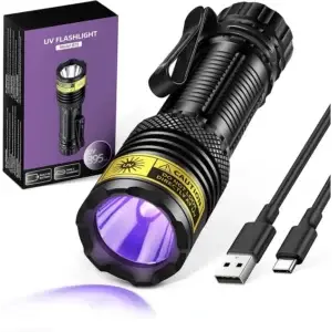 Linterna UV de luz negra recargable por USB de 395 nm luz negra