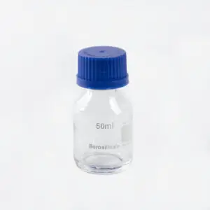 Botella Transparente con Tapa - Borosilicato - 50 mL