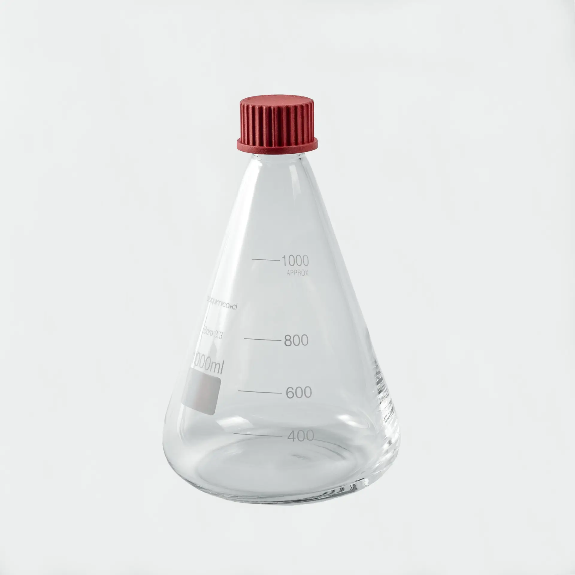 Matraz Erlenmeyer con tapa rosca - Borosilicato - 1 Litro