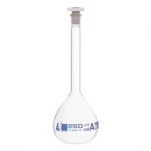 Matraz volumetrico o aforado 250 mL con tapon PE - Borosilicato  - Certif lote ISO 1042 EISCO
