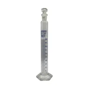 Probeta Graduada de Vidrio 100 mL - Clase A con  Tapones de vidrio y PP - Cert ISO 4788 EISCO