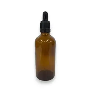 Frasco de Vidrio Ámbar con Gotero Inserto - 100 mL