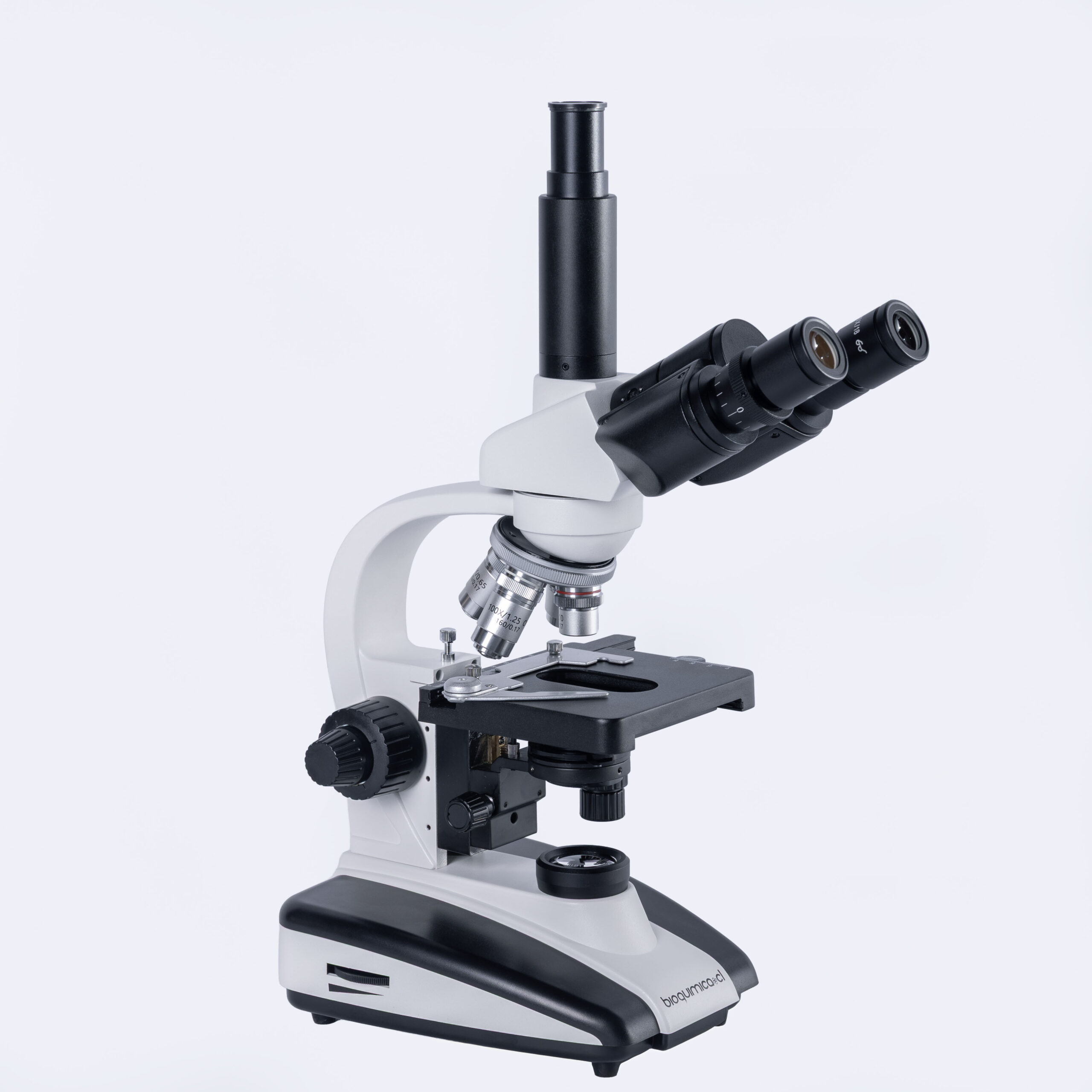 Microscopio Trinocular 1000x con 4 Objetivos [4x, 10x, 40x, 100x] y Platina Mecánica